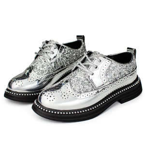 Bizot Chàng Trai Ăn Mặc Mùa Xuân Trẻ Em Trường Da Phong Cách Anh Quốc Sáng Bóng Trẻ Em Hiệu Suất Giày cưới