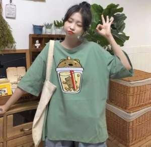[HCM]Áo Thun Nam Nữ Form Rộng Hàn Quốc In Trà Sữa Thân Trước Độc Đẹp Vải Dày Mịn Thoáng Mát Thiết Kế Thời Trang Kiểu Dáng Năng Động Trẻ Trung