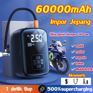 【Fungsi bank daya】60000mAh diimpor dari Jepang dapat mengisi 160 ban /Pompa Ban Mobil Kompresor Angin Listrik pompa angin pompa ban motor Inflator Pompa Mobil Elektrik Pompa udara serbaguna