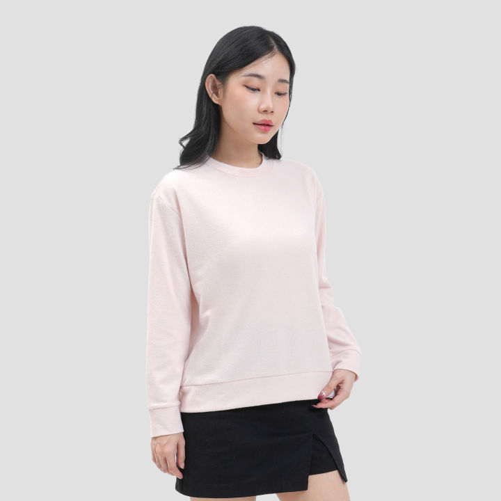 Suko%20Fleece%20Kerah%20Bulat%20Lengan%20Panjang%20Kaos%20Wanita%20123409213%20-%20Image%202