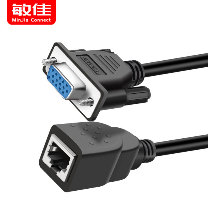 VGA to RJ45 network port cable connector VGA male and female signal ...