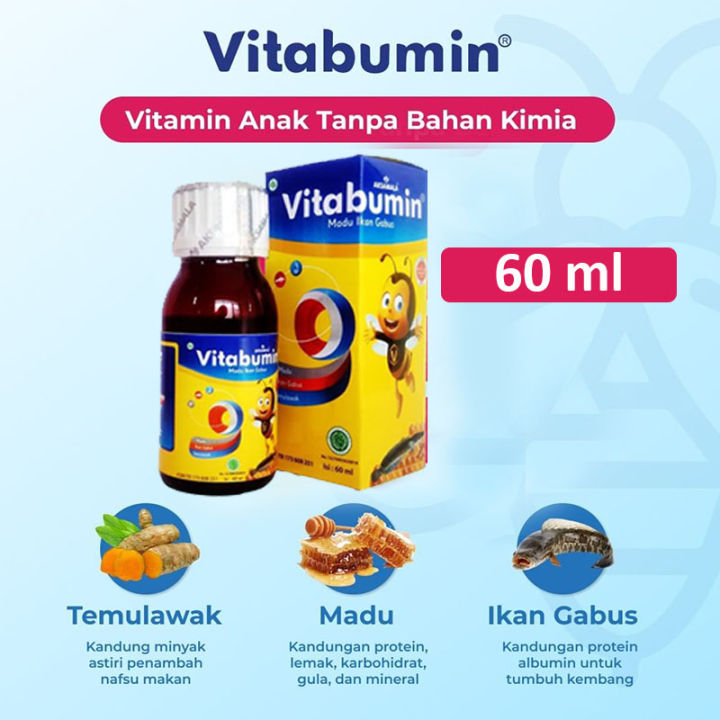 vitabumin 60 ml madu ekstrak ikan gabus nutrisi tumbuh kembang anak