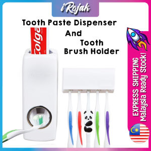 [iRojak] Toothpaste Dispenser Toothpaste Squeezer Toothbrush Holder 挤牙膏器牙刷架 Bekas Ubat Gigi Rak Berus Gigi - SO31
