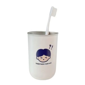 YUBAGUANB Cute Couple Toothbrush Cup Simple Style Cartoon Mouthwash Cup Thick Toothbrush Storage Box Rinse Cup Student