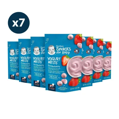 [Carton of 7] Gerber Strawberry Yogurt Melts Baby Snack 28g - From 8 Months