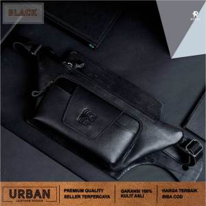Tas Pinggang Pria REVEN MAHAMERU WAISTBAG Waist Bag Cowok Kulit Sapi 100% Distro Keren Murah Terbaru