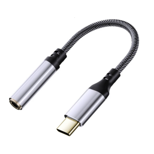 USB C ถึง3.5Mm แปลงอะแดปเตอร์สเตอริโอสายเคเบิลต่อโทรศัพท์อลูมิเนียมสำหรับอุปกรณ์มือถือการควบคุมสายคุณภาพเสียงที่ชัดเจน