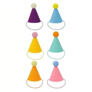 หมวกปาร์ตี้สัตว์เลี้ยง6/14ชิ้นพร้อมยางผูกคางแบบยืดหยุ่นระบายอากาศได้หมวกวันเกิดสัตว์เลี้ยงสำหรับแมวสุนัขตกแต่งวันเกิด