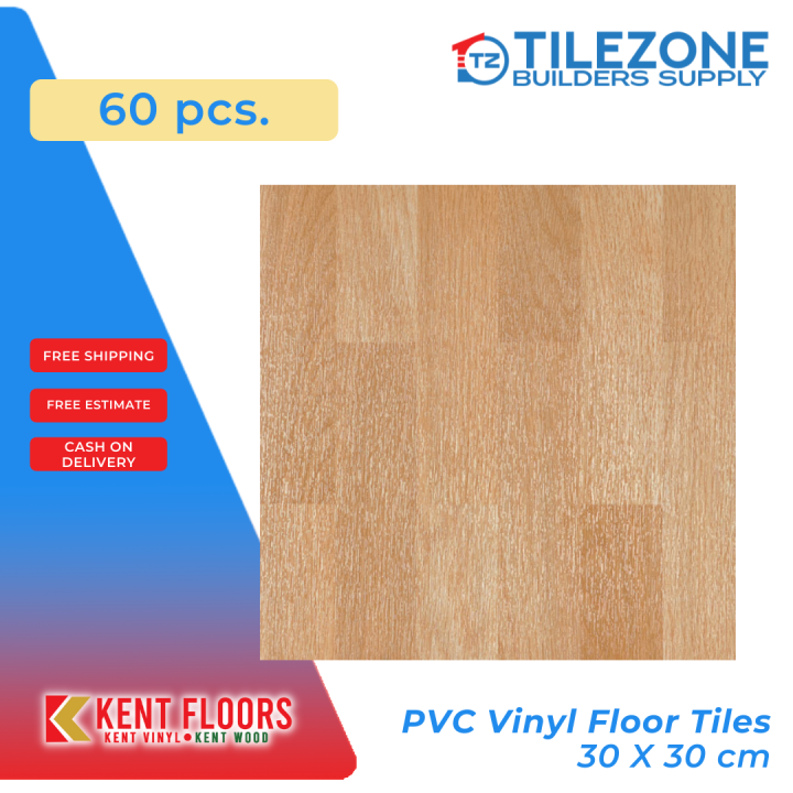 60 pcs. KENT PVC Vinyl Floor Tiles TC 13433 30x30 cm 1.3mm thickness