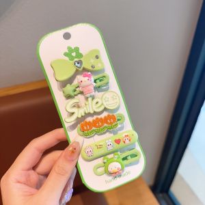 Ready Stock 6Pcs Set Sanrio Cartoon Childrens Hair Clip Kuromi Cinnamoroll Melody Hair Clip Girls Bangs Side Hair Clip Hair Accessory