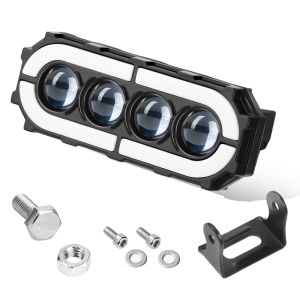 Lampu Tembak Laser SQL 4 Mata Lampu Mata Malaikat Berwarna Warni Full Alumunium Premium 400 Watt 40000LM IP68 DC 9V-85V