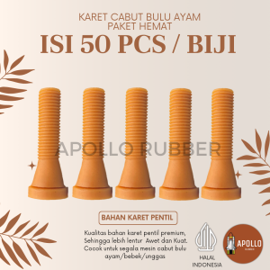 Apollo Rubber | Paket Hemat isi 50 pcs Karet Mesin Cabut Bulu Ayam | Bebek | Kualitas Grade A