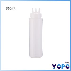 YoPo Salad sauce bottle graduated squeeze bottle plastic seasoning bottle three hole jam bottle