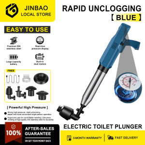 Electric Toilet Unclogger Portable High-Pressure Pipeline Dredging Artifact Toilet Plunger Blockage Remover Electric Pipe Dredging Sewer Tools【Real-Time Pressure Display】