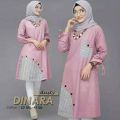Baju Tunik Dinara Atasan Muslim Wanita Terbaru Trend Fashion Kekinian [Lengan Panjang]. 
