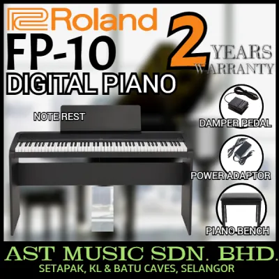 Roland FP-10 88-key Digital Piano with Bench Stand DP-2 Pedal Note Stand and Adaptor ( Fp10 / fp10 )