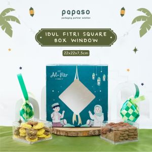 Kotak Lebaran / Box Idul Fitri /Idul Fitri Square Box Window 22x22x75
