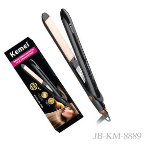 KM-8889 Professional Flat Iron Temperature Control Hair Styling Straightener Curling Straight Hair Iron Pelurus Rambut