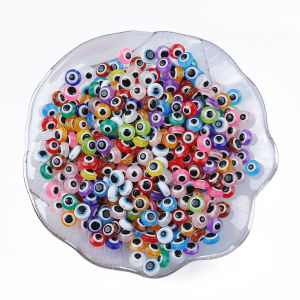 50pcs/Lot 6/8/10mm Mixed Color Resin Beads Flat Eye Beads for DIY Handmade Jewelry Making Bracelet Necklace Accessories