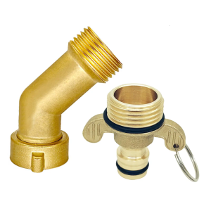 Brass Two Ears/45 Degree Elbow Water Hose Adapter Water Hose Connector Simple Installs for Boats Stress Frees Connection