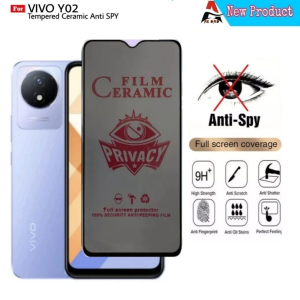 Tempered Glass VIVO Y02 Y02A Y02T Full Cover Ceramic Anti Spy