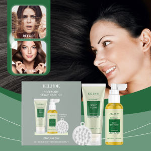 EELHOE Rosemary Scalp Care Kit Gentle care cleansing the scalp softening moisturizing soothing and nourishing Scalp Scrub Serum For Hair