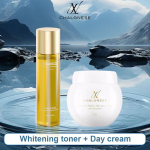 CHALONESE Paket Skincare Premium: Toner & Krim Pemutih & Pencerah Kulit Anti Penuaan - Paket Multi-Pak Travel Size