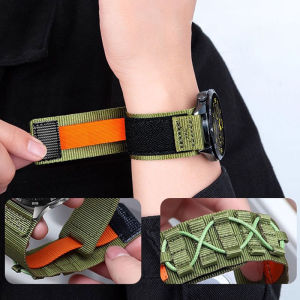 Nylon Loop Woven Band For Amazfit T-Rex 3 Pro 48mm Smart Watch Strap Tactical Rail Braid Bracelet
