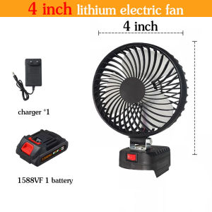 Lithium Battery Electric Fan 8 inch High Power Rechargeable Desk Fan Portable Stand Fan Outdoor Large Capacity Battery Portable Camping Tool Fan