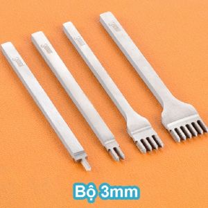 Bộ dụng cụ đục lỗ đồ da hình kim cương chất liệu thép trắng dụng cụ làm đồ da chuyên nghiệp
