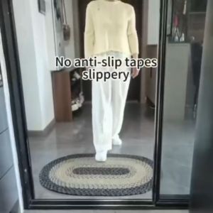 Sunlight Premium Oval Braided Doormat Thickened Absorbent Foot Rug for Home Use Basahan sa Paa Cotton Handwoven Floor Mat Heavy Duty Washable Rug Bathroom Kitchen Entryway Multi-purpose Foot Rug