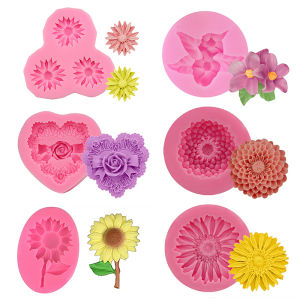 [Sirola] 3D Daisy lily hoa Silicone khuôn nhựa khuôn sô cô la bánh fondant trang trí Baking công cụ nhà bếp món tráng miệng làm xà phòng tự làm quà tặng