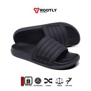 Rootly - Sandal Pria Full Karet TPR Timbul Grey Abu