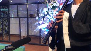 Wooden Shakuhachi Rosewood Black Key D Flute Gaya Jepang