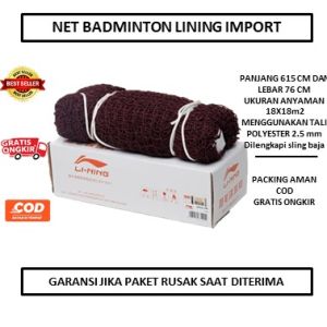 Net LINING Import - Net Badminton LINING Bagus - Net LINING jaring badminton - Net Murah - Jaring Bulu Tangkis LINING impor - Net Lapangan - Net Bulutangkis- Net Li-Ning import