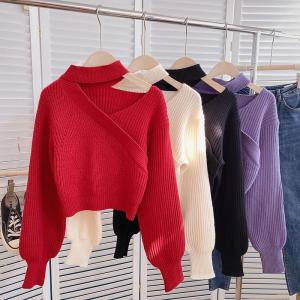 🔥[C229] Áo len thun Montoghi dệt kim nữ PHỐI VÒNG CỔ tay dài Quảng Châu - kholenqc