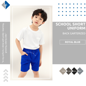 2026 Lacao Factory School Uniform Plain Short Back Garterized for Boys Colored