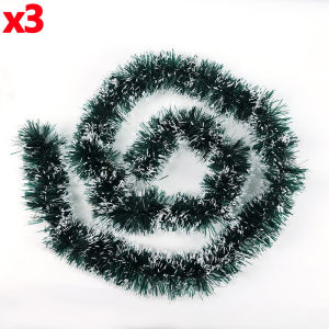 【TaroBall】2M Green Christmas Ribbon Wreath Door Hanging Banner Ornaments Christmas Tree Pendants Xmas Party DIY Christmas Decorations for Home