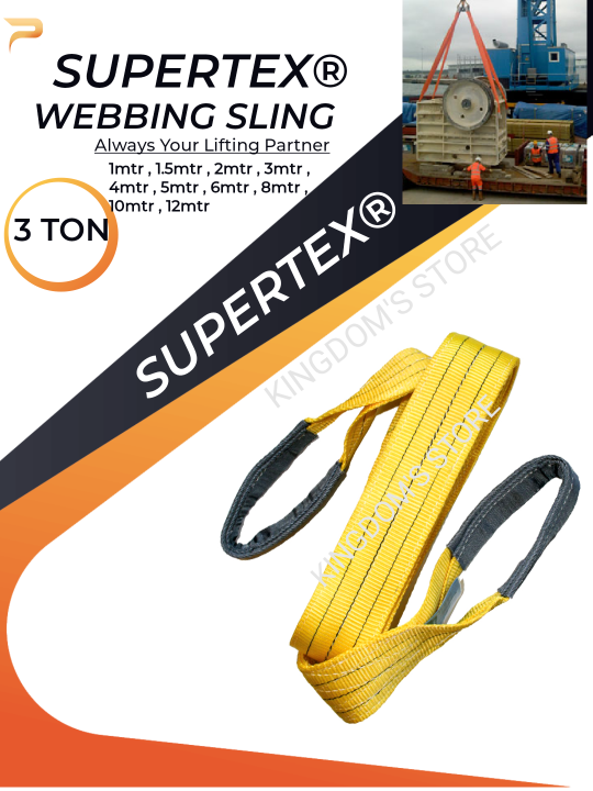 3 Ton(75mm) WEBBING SLINGSuperTex(Korea) Safety Factor 61 Lazada