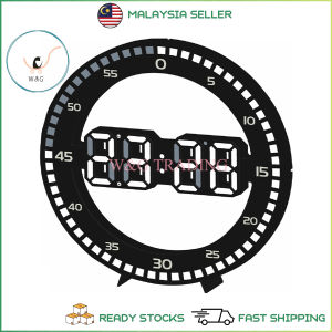 [WG] LED Light Digital Wall Clock Creative USB Electronic Clock Temperature Alarm Date Display with Second