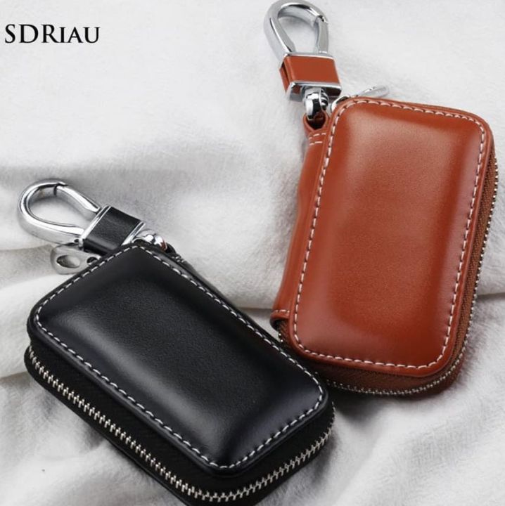 Multi-functional Genuine Leather Big Capacity Folding Door Car Key