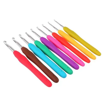 ANEKA - Hakpen (Alat/Jarum Rajut) ANK Gagang Karet / Silicone Handle Alumunium Crochet Hooks - PCS
