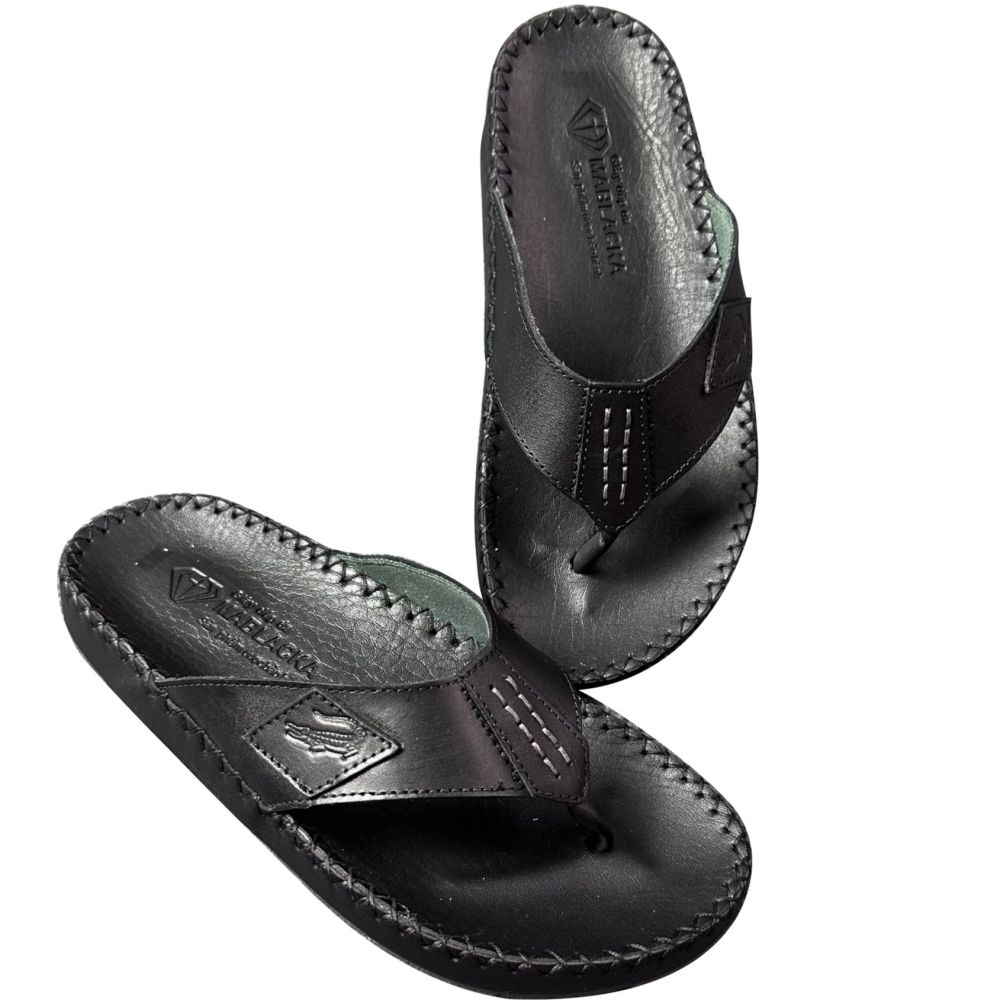 Mens Slippers Tian Ân D81 Fingerprint Cow Leather Material Fashion Style Personality. 