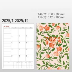 2025 Year A4/A5 Calendar Agenda Planner Monthly Plan Diary Notebook Journal Notepad School Office Journal