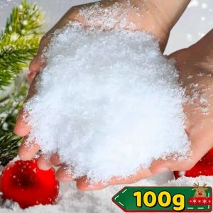 200/400g Artificial Christmas Snow Powder Dry Snow Powder Xmas Tree Snowflakes DIY Romantic Scene Props Winter Wedding Party Home Decor