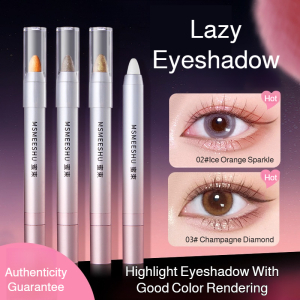 Pearlescent Matte Glitter Waterproof Eyeshadow Pencil for All Year Round Women Beginners  Brightening  Highlighter  Dewy White