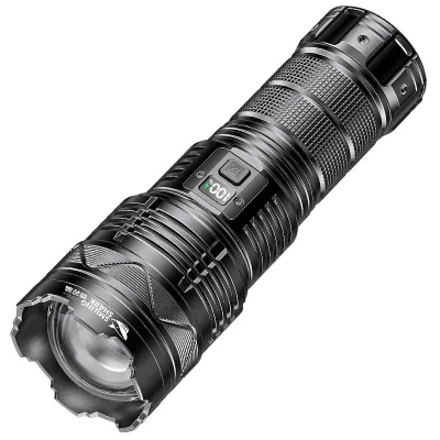 SENTER LED JUMBO 120 WATT SMILING SHARK SD-5990 M77 - ZOOM LASER - CAHAYA SUPER TERANG - JARAK JAUH - TAHAN LAMA - BISA DI CAS USB TYPE-C