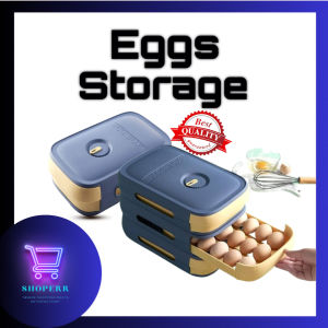 18 Grid Egg Holder Case Refrigerator Auto Scrolling Drawer type Eggs Storage Box