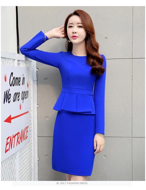 Đầm đen dự tiệc peplum phối tùng váy xếp ly HL25-27 | Thời trang công sở  K&K Fashion