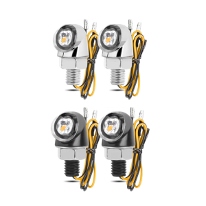 Motorcycle Timeless Turn Signal Light Metal Two-Tone LED Indicator Strong Aluminum Acrylic Easy Mounting Design 1 Pair
